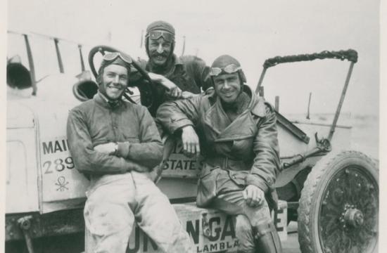 Pangborn and his partners at San Diego, just before stunt.