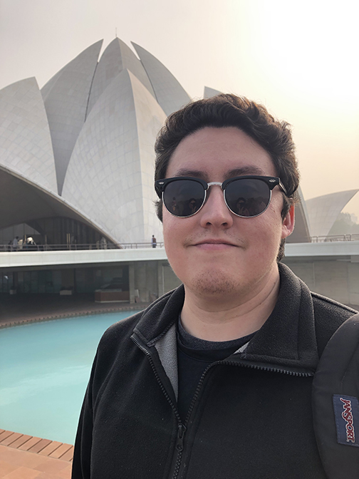 Pic of Marc at the Lotus Temple, a Baháʼí house of worship, located in New Delhi, India 