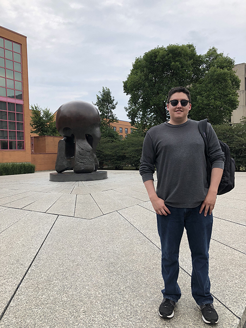 Pic of Marc in Chicago, at the site of the first self-sustaining controlled nuclear chain reaction. He was doing research nearby at the University of Chicago's Regenstein Library. 